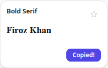 Copy button showing Copied confirmation